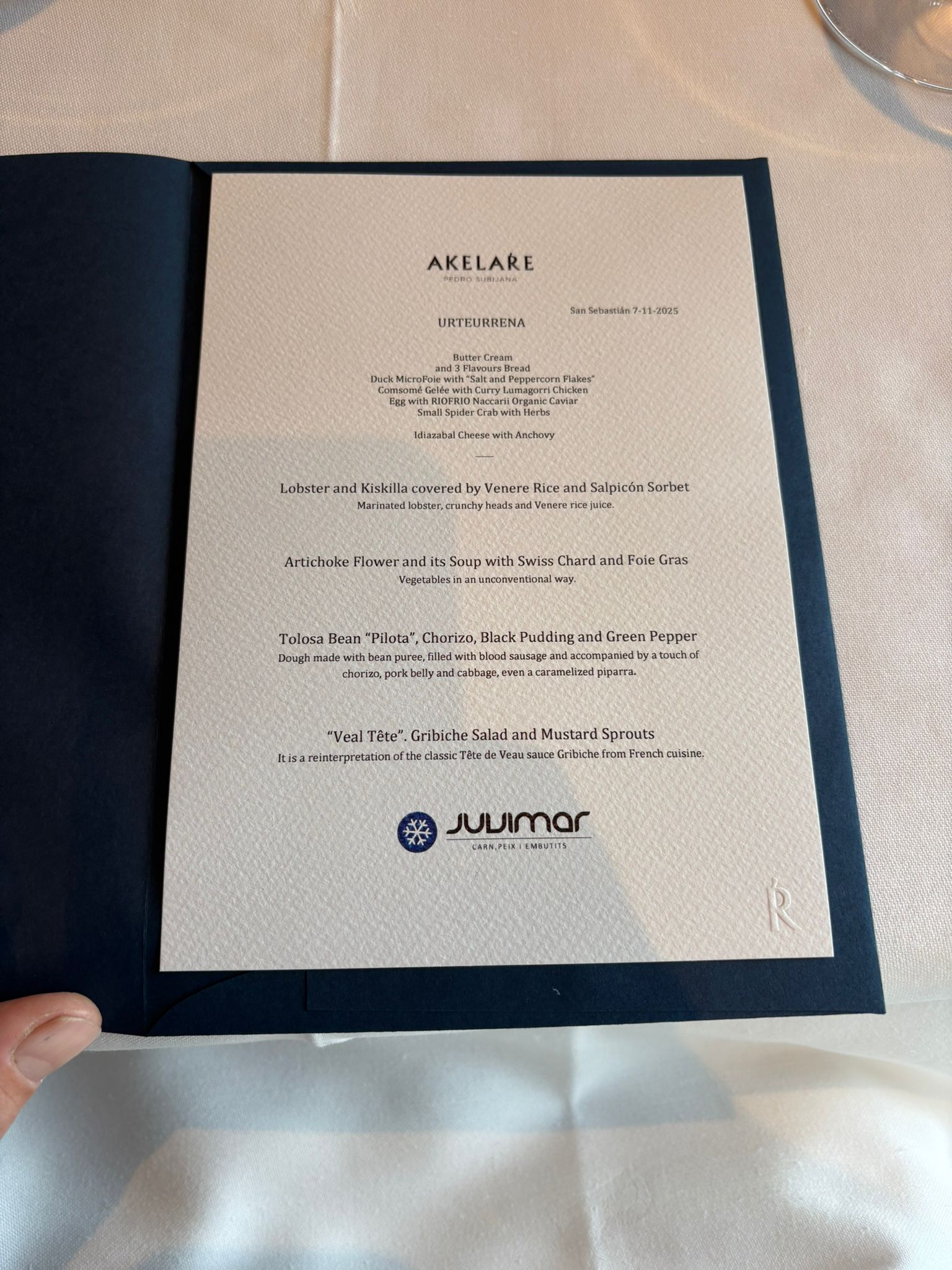 Akelarre menu
