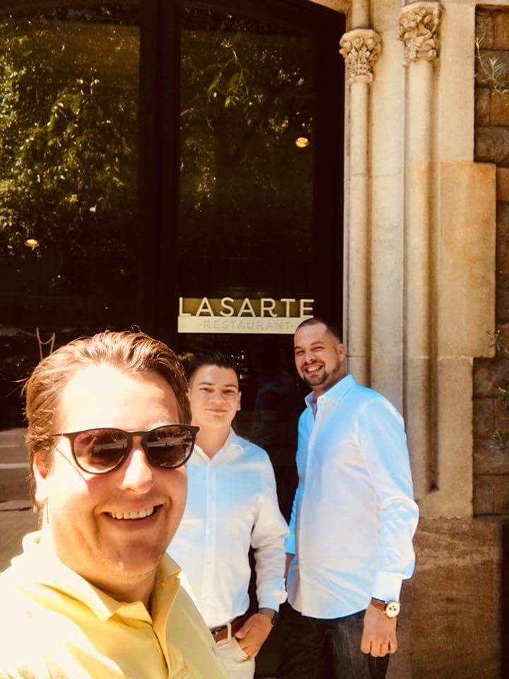 Jordi and friends outside Lasarte