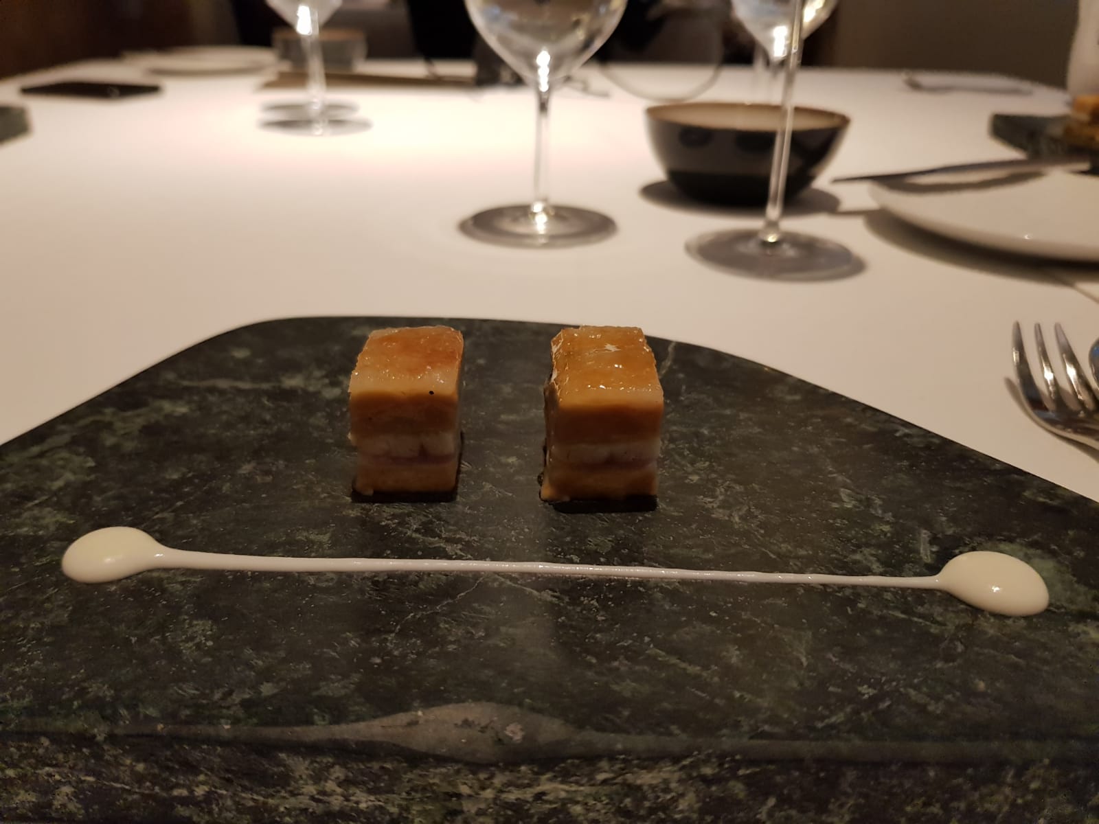 Lasarte course on a dark plate