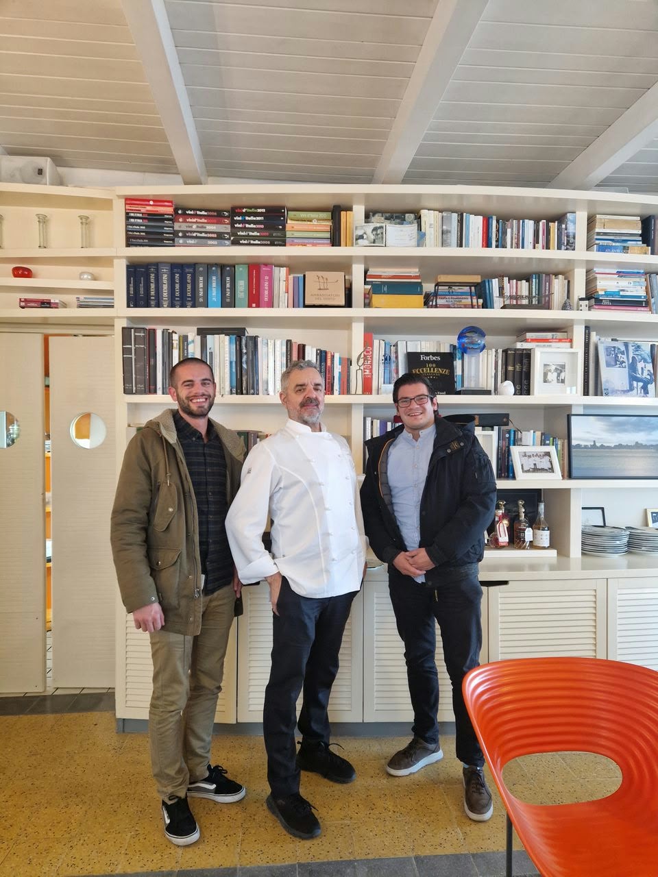 Federico, chef Mauro Uliassi and Jordi at Uliassi